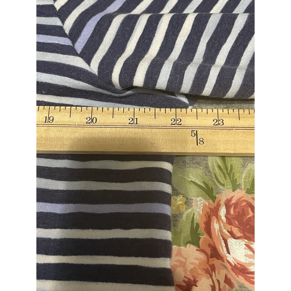 New Lane Bryant Top Women's Plus 14/16 Navy V-Neck 3/4 Bell Sleeve Striped Shirt - Picture 7 of 9